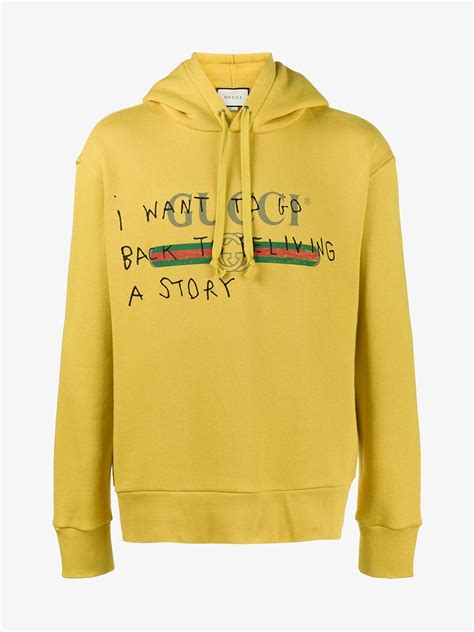 gucci hoodie mens yellow|real gucci hoodie for men.